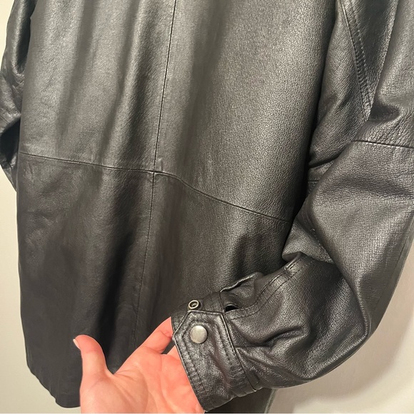 Vintage American Leather Black Long Genuine Leather Jacket - Picture 6 of 16